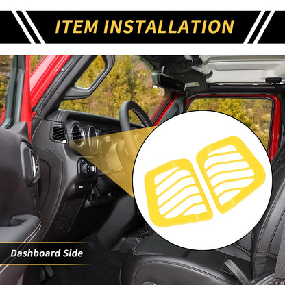 Dashboard Side Air Vent AC Outlet Cover for Jeep Wrangler JL JLU (2018–2024) Yellow