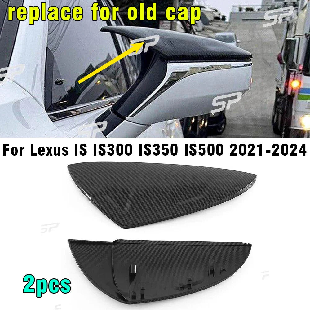 M Style Carbon Fiber Mirror Caps Covers for Lexus IS (2021–2024)