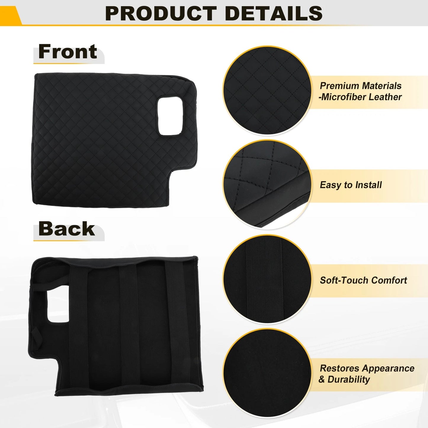 Leather Console Lid Armrest Cover for Ford F-250 F-350 Super Duty (1999–2010)