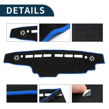 Dashboard Cover Mat for Suzuki Every DA17V (2015–2024) Black Blue 1 Set