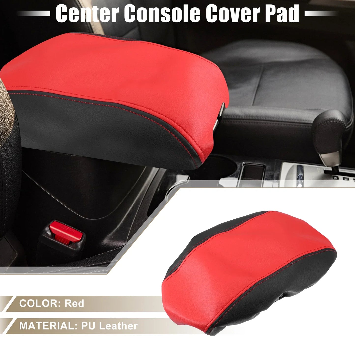 Dodge Durango Armrest Cover for Center Console 2011-2021 Black Red