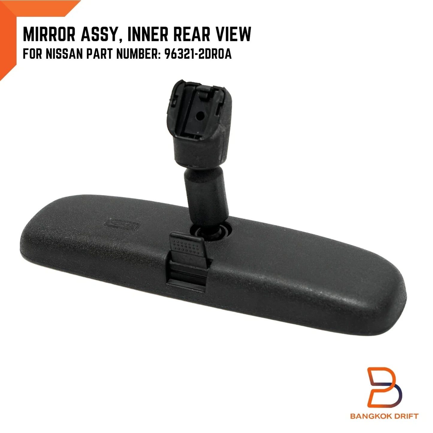 Black Interior Rear View Mirror for Nissan Navara D40 (2005-2015)