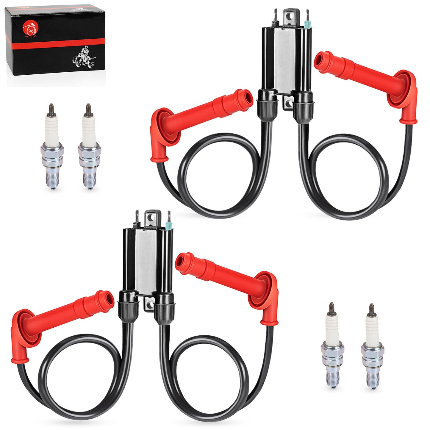 Set of 2 Ignition Coils & Spark Plugs for Honda CBR600F3 CBR600F2 (1991–1998)
