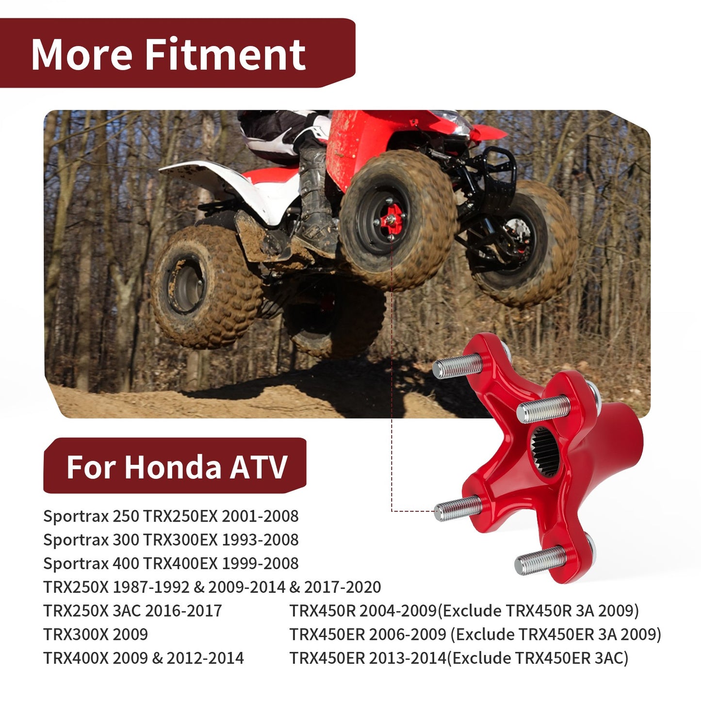 Rear Wheel Hub for Honda TRX400X (2009–2014)