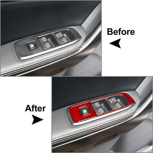 Carbon Fiber Window Lift Switch Panel Cover Trim for Ford Ranger Sport (2015–2022)