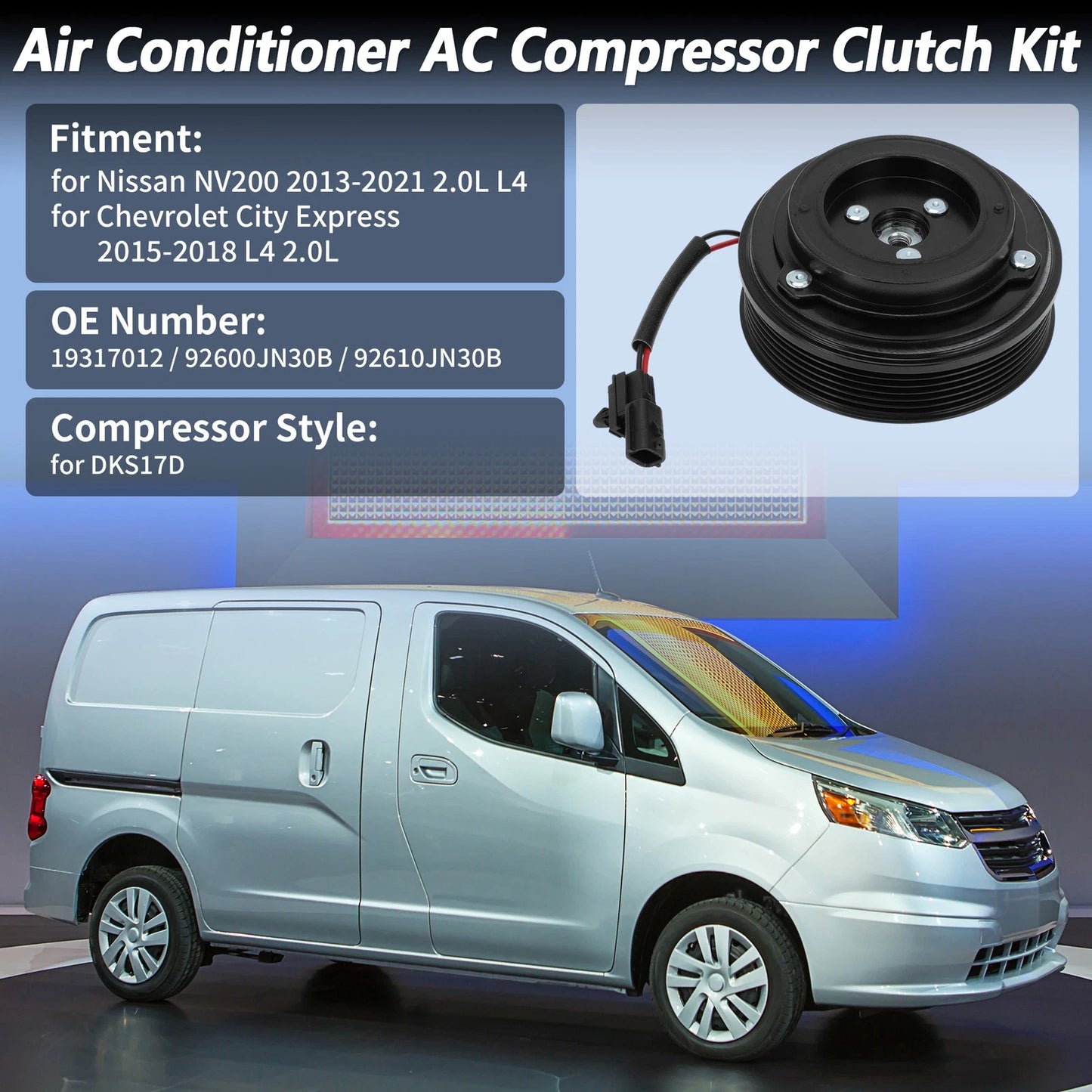 AC Compressor Clutch Kit DKS17D for Nissan NV200 (2013–2021)