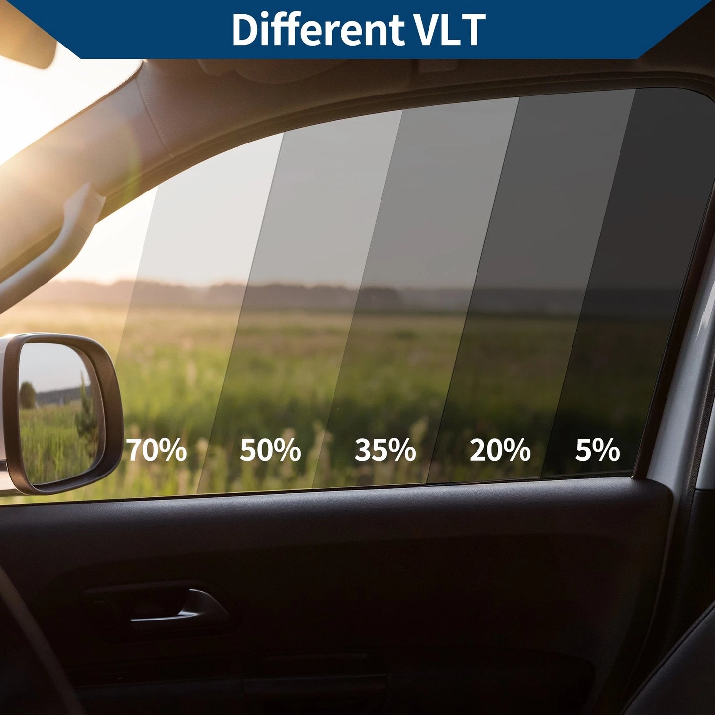 Car Window Tint Film Light Blue VLT 75% IRR 91% UVR 99.5% (9.84 ft x 29.92 in)