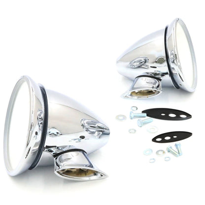 Chrome Alloy Door and Fender Mirror Pair