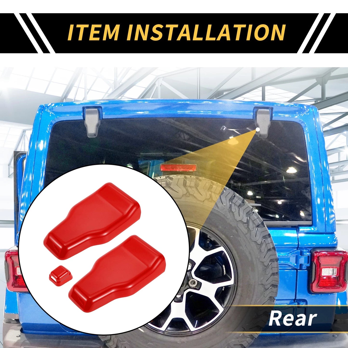 Set of 1 Rear Tail Door Window Hinge Wiper Nozzle Cover Trim for Jeep