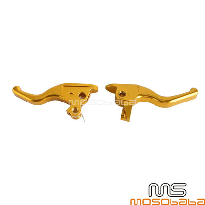 Gold Handlebar Hand Brake Clutch Levers for Harley Touring Road King (2014-2023)