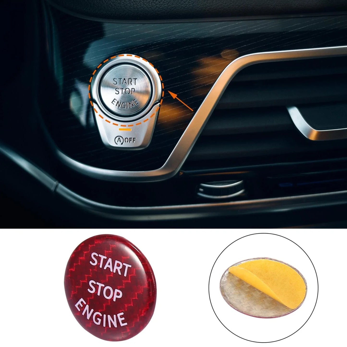 Engine Start Stop Push Button Cover Cap for BMW E53 E60 E61 E63 E64 Red