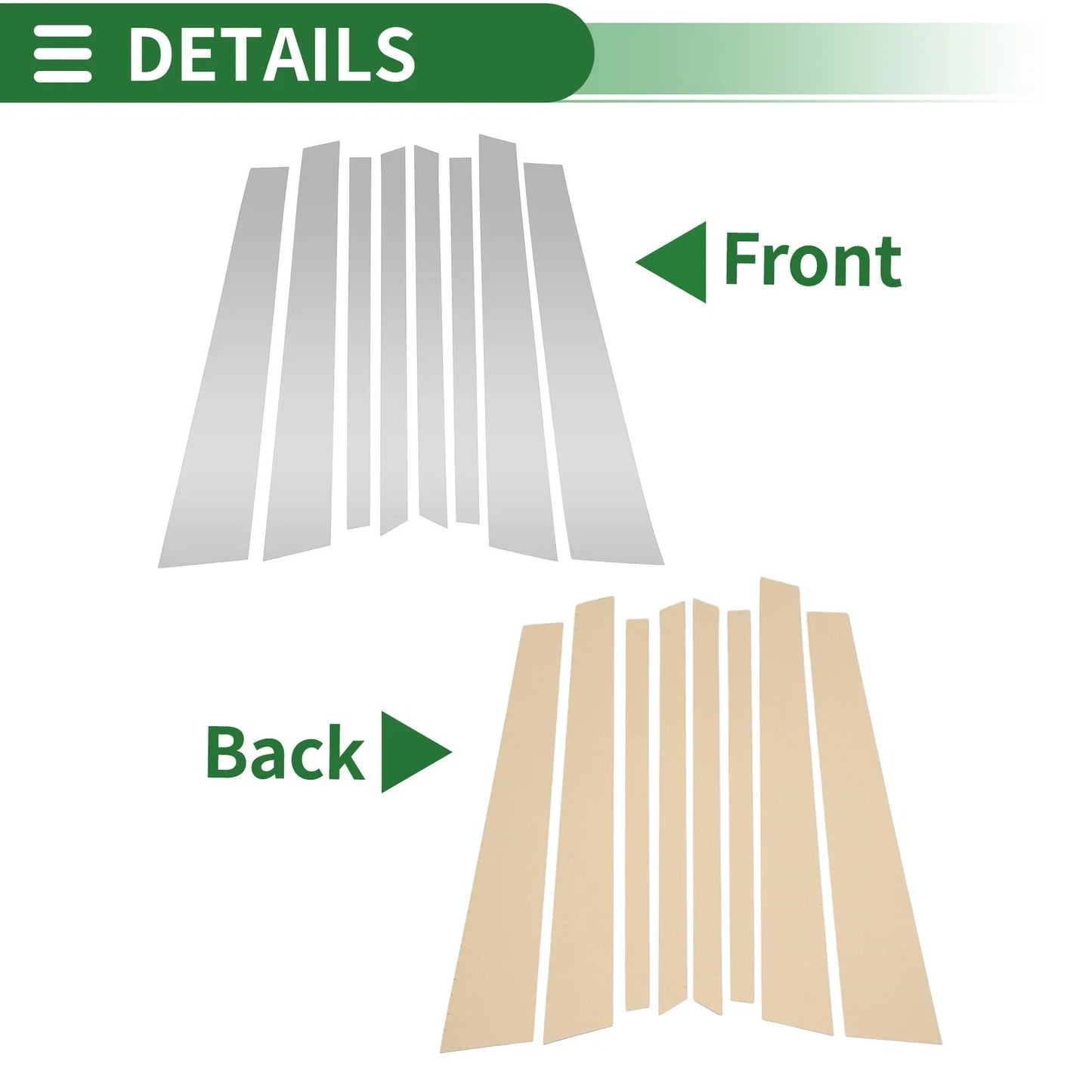 8 Pcs Door Pillar Window Trim for BMW X5 (2007 - 2013)