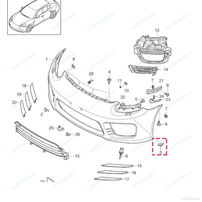 1 Pair Headlight Washer Nozzle Cap Cover for Porsche Panamera (2014–2016)
