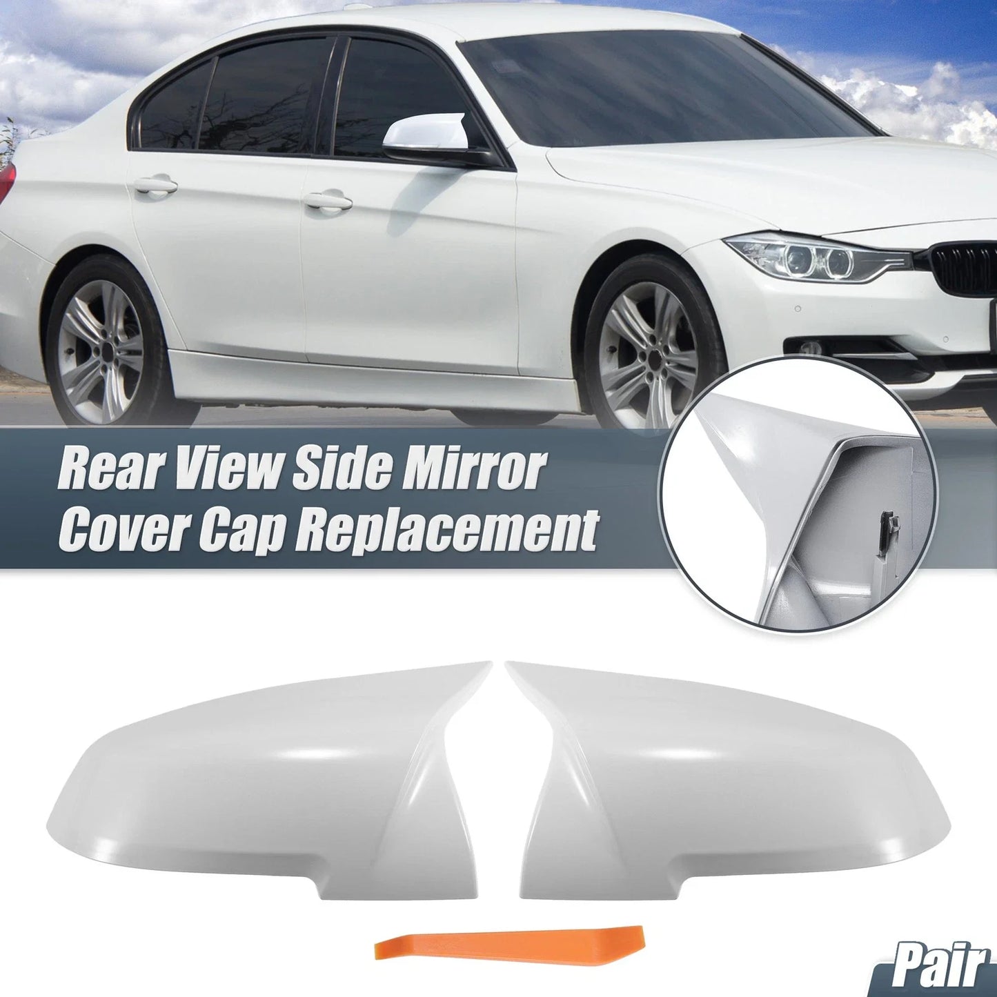 Rearview Mirror Cover Cap White for BMW X1