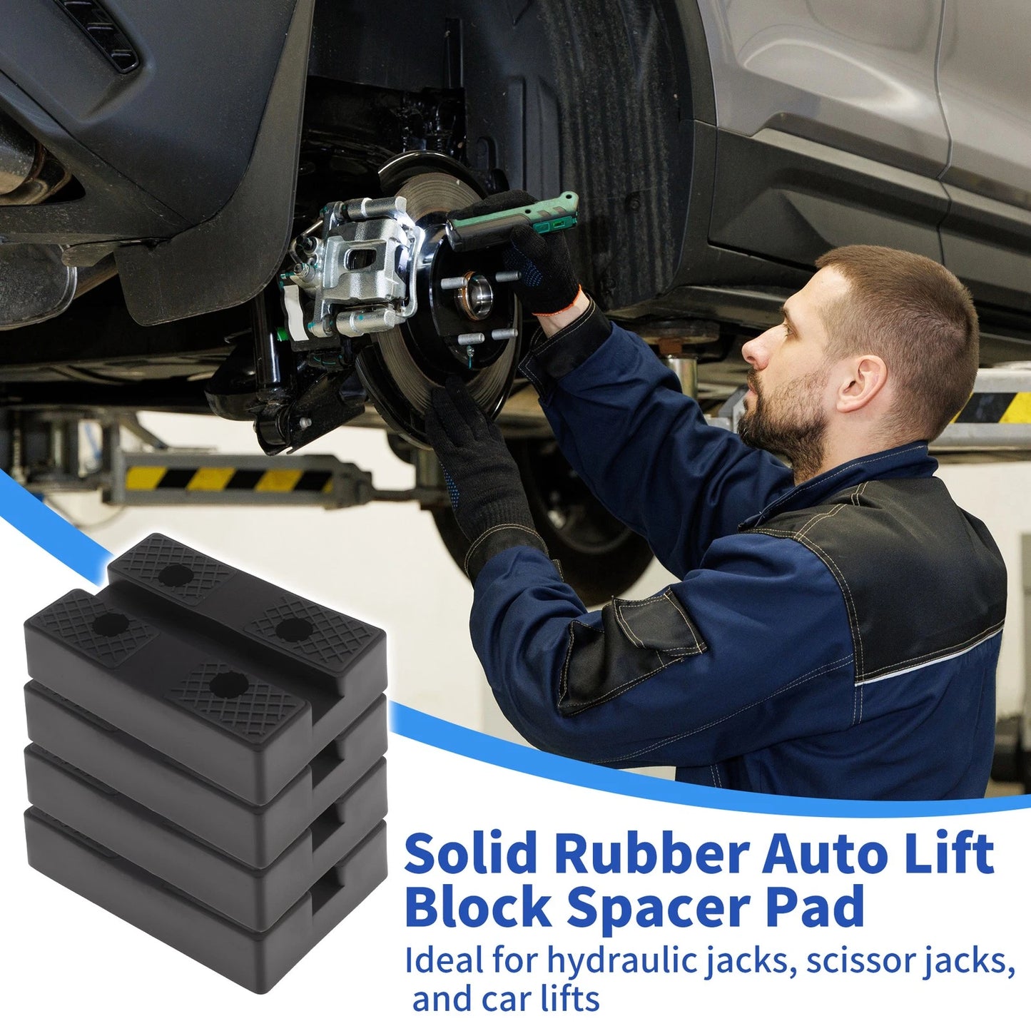 Set of 4 Universal Jack Pad Adapters for Car (4.6" L x 3.1" W x 1" H)