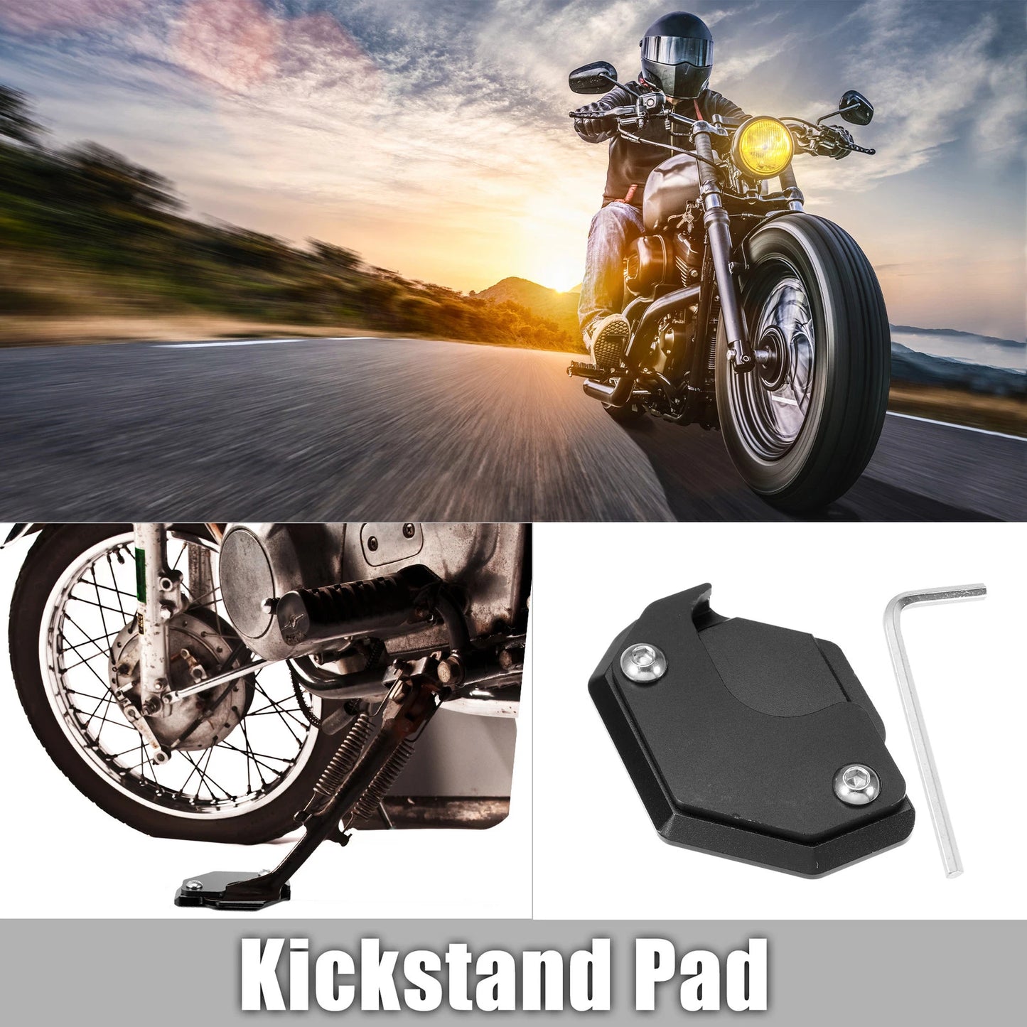 Set of 1 Aluminum Alloy Kickstand Pad for Honda Motorcycle