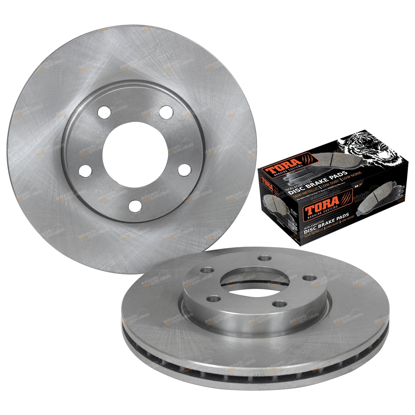 2 Front Brake Disc Rotors + Pads Set for Mazda 3 (2004–2009) FWD