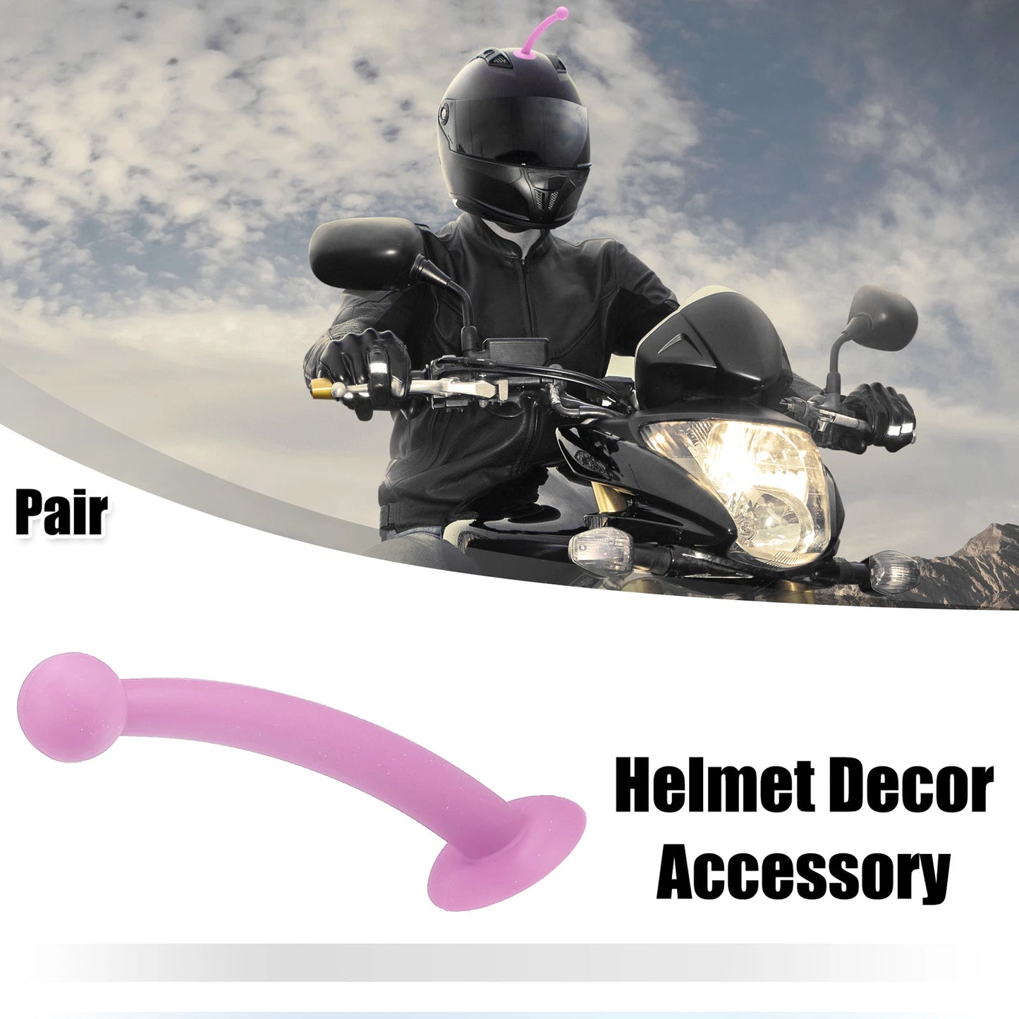 Antenna Shape Roof Ornament for Car Motorcycle Bike Helmets (Light Pink)