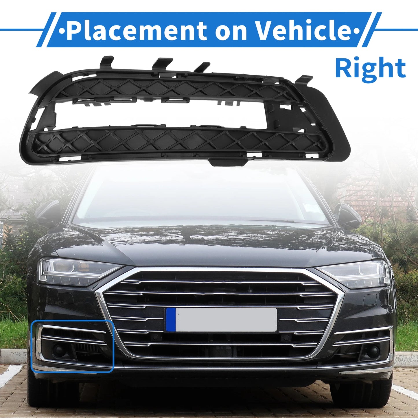 1 Pc Fog Light Grill for Mercedes-Benz E350 (2009–2016) No. 2128851623 Black