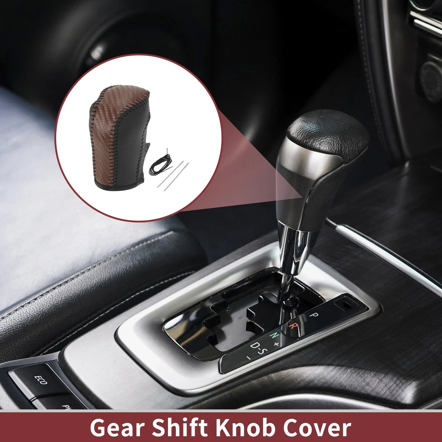 Car Gear Shift Knob Cover for Honda Inspire 2023 Brown Faux Leather