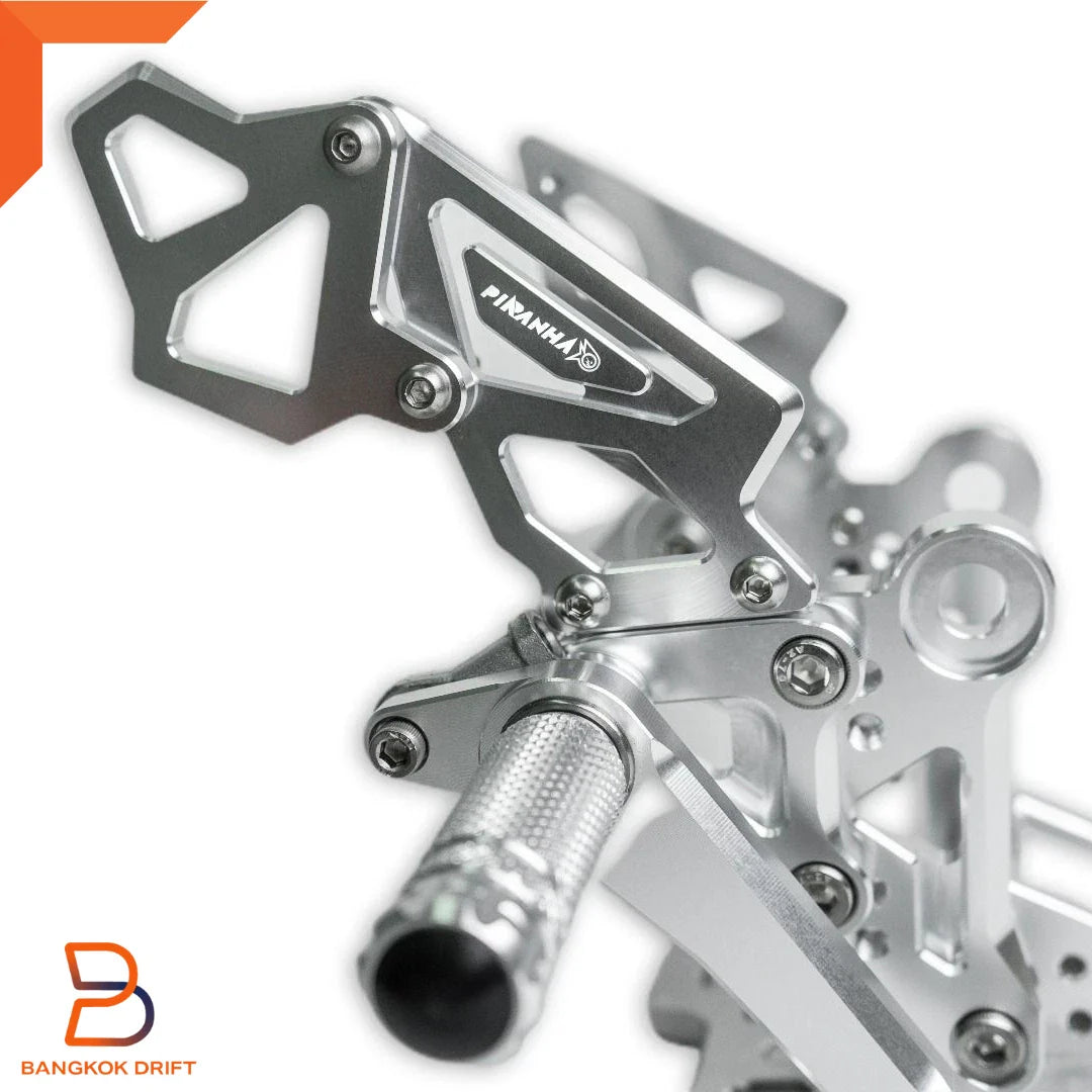Silver Adjustable Rear Footpegs for Honda Monkey 125, Grom MSX125 (2018-2023)