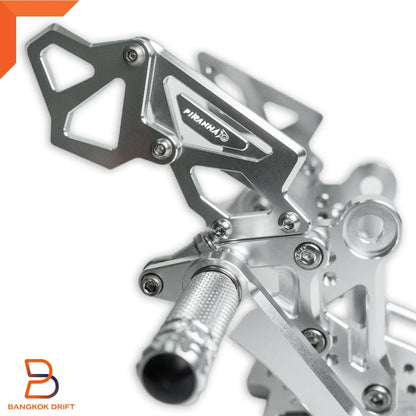 Silver Adjustable Rear Footpegs for Honda Monkey 125, Grom MSX125 (2018-2023)