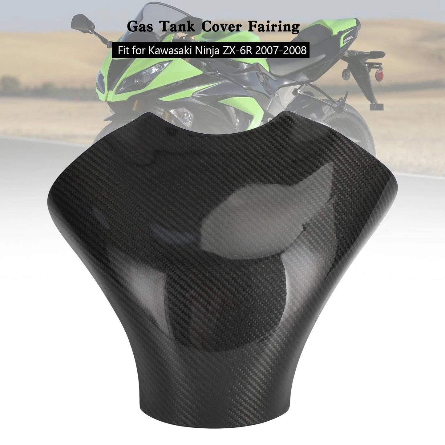 Carbon Fiber Tank Cover Fairing for Kawasaki Ninja ZX-6R (2007–2008)