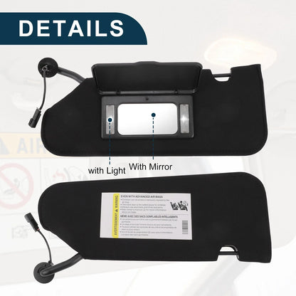 Car Sun Visor with Mirror & Light for Chevrolet Corvette (2014-2019)