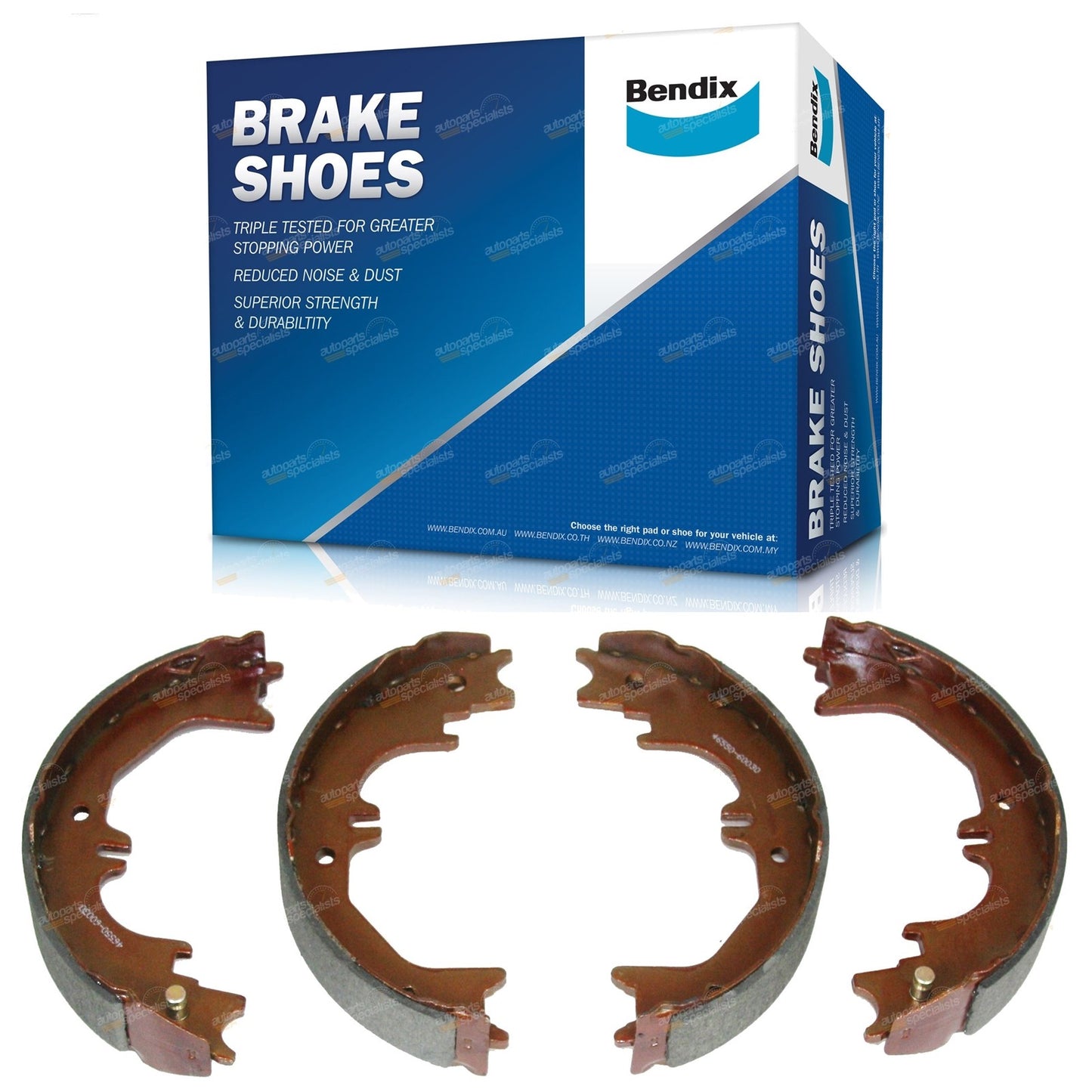 Set of 4 Bendix Rear Park Hand Brake Shoes for FJ80 HDJ80 HZJ80 (1990–1992)