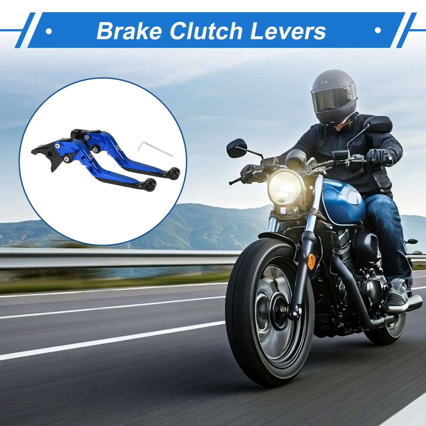 Adjustable Brake Clutch Levers for Yamaha YZF R1 (2002–2003) Blue Black
