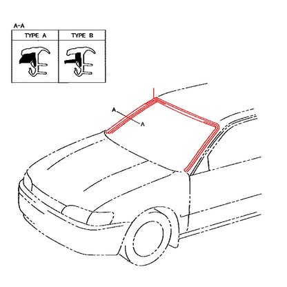 Chrome Windshield Moulding for Toyota Corolla (1993–1997)