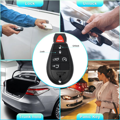 Keyless Entry Remote Key Shell Cover for Dodge - 2 x Button (No Chip)