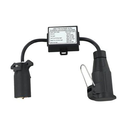 7Way Plug European 13Pin Round Trailer Light-Converter for US Vehicle