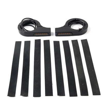 LED Fork Turn Signal Light Indicator for Kawasaki Harley (Black)