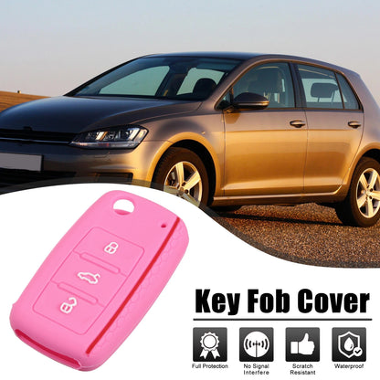 Pink Silicone Key Fob Shell for Volkswagen GTI CC (2010–2017)