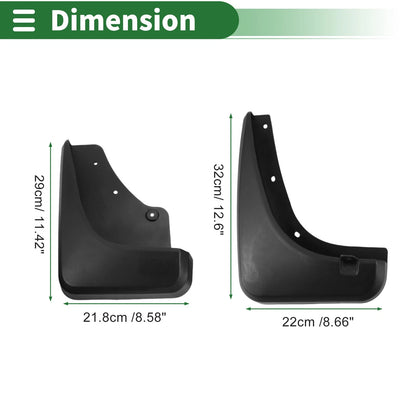 Mud Flaps Splash Guards for Ford Escape (2010–2013) w/ Mount Accessories