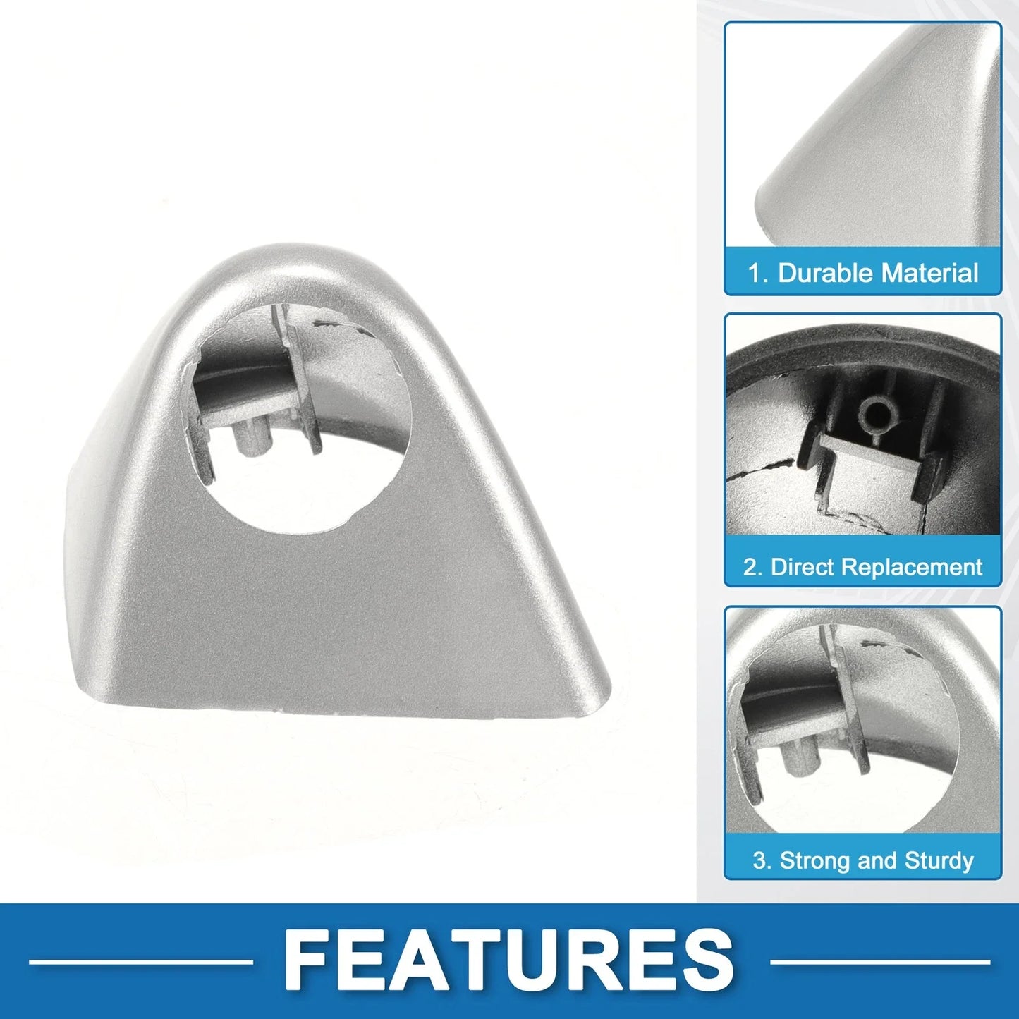 Front Right Side Washer Nozzle Cover Cap for BMW X5 Silver Tone