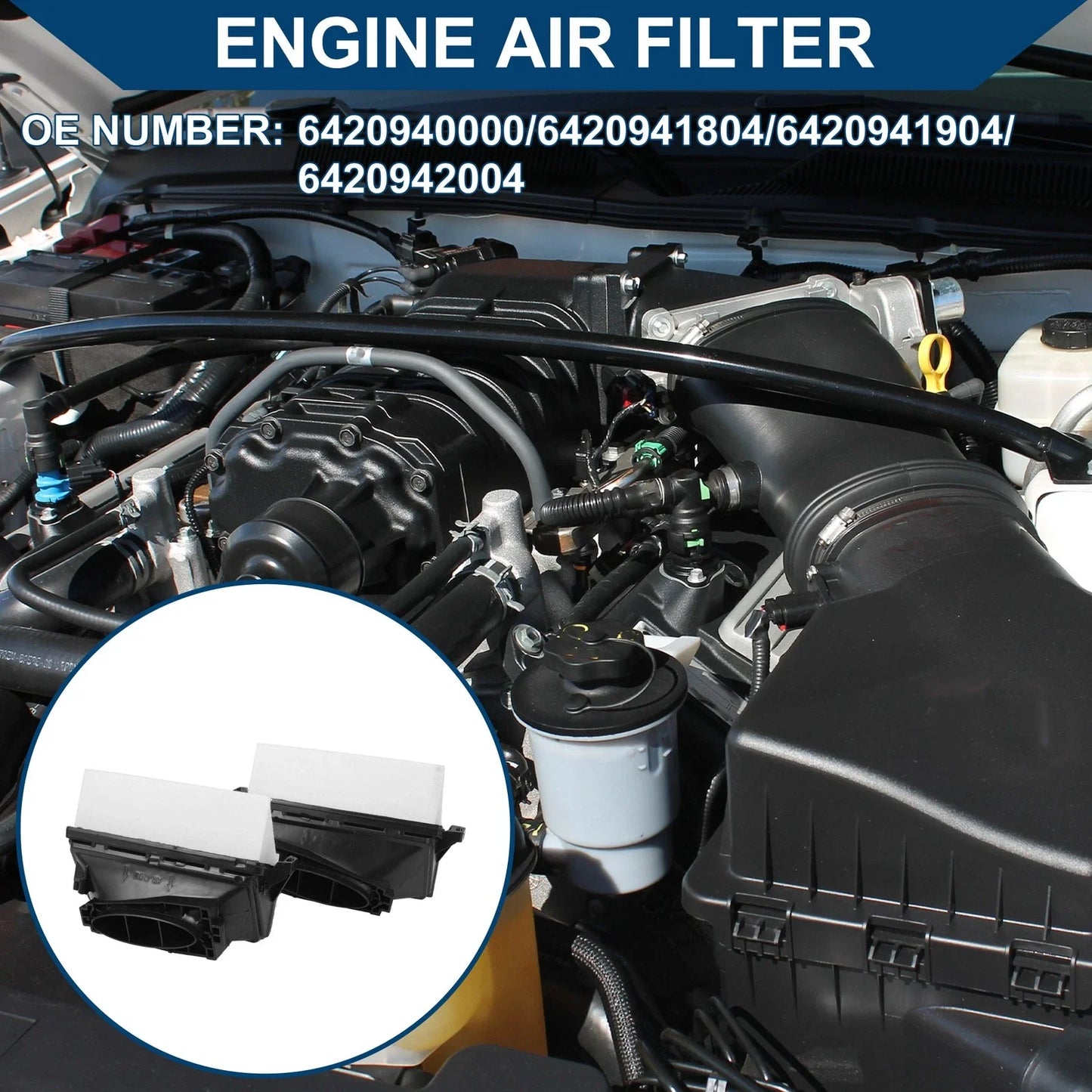 Engine Air Filter for Mercedes-Benz ML350 3.0L (2010-2014) - 1 Pair