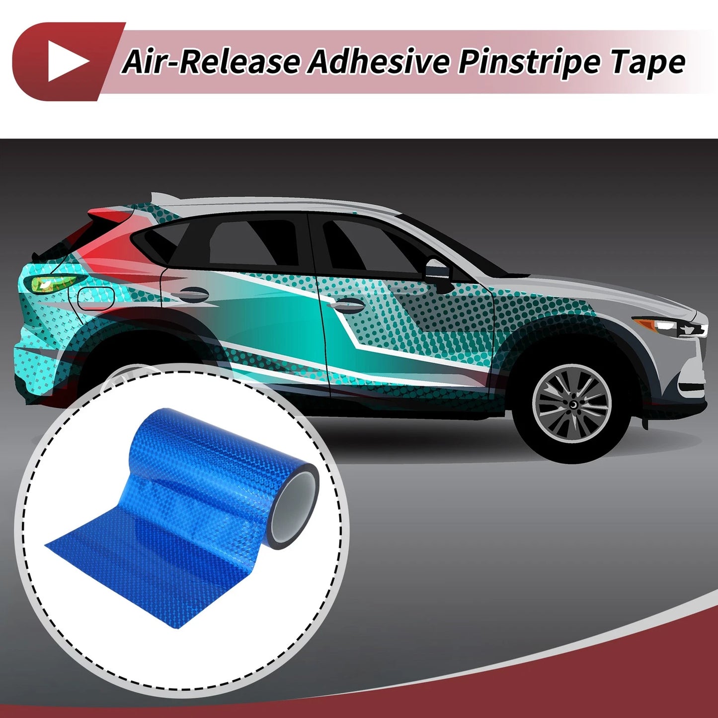 Pinstripe Tape 180mmx50m for Car Motorcycle Boat Laser Blue (1 Pcs)