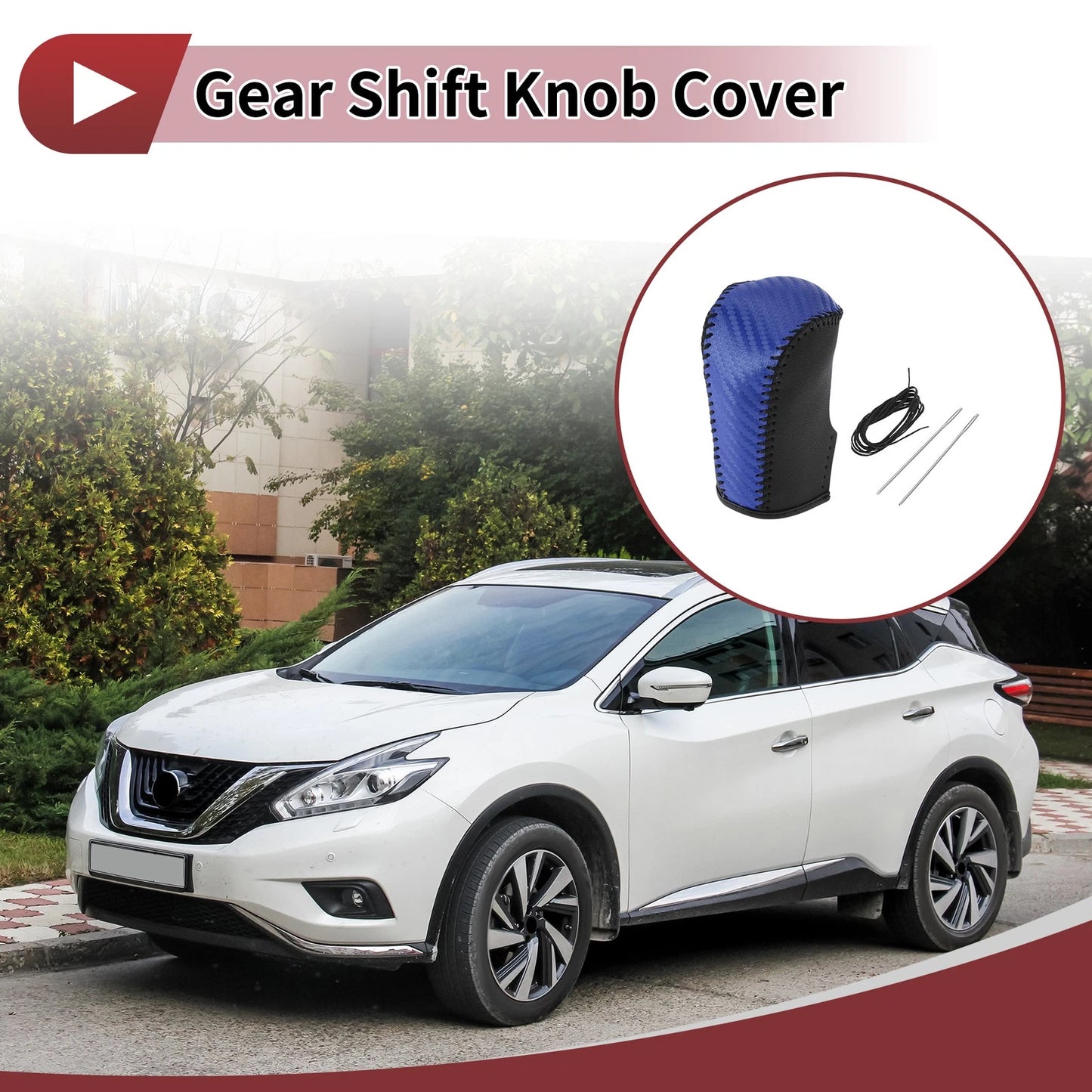 1 Pc Gear Shift Knob Cover for Nissan Murano (2009–2013) Black Blue