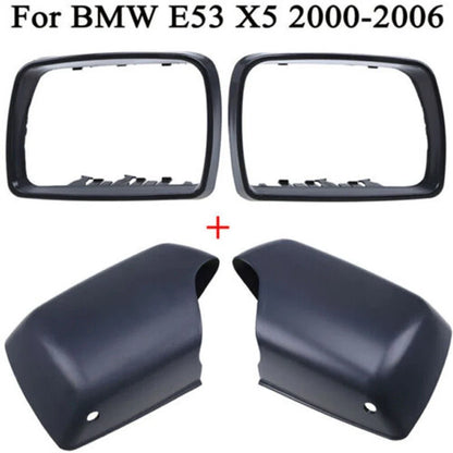 4 x Wing Door Mirror Cover Casing with LED Hole Parts for BMW X5 (2000–2006)