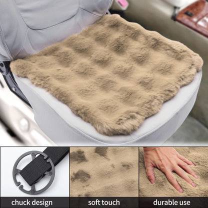 Set of 2 Bottom Seat Pad Covers for Car (Camel Color, Cotton Grid)