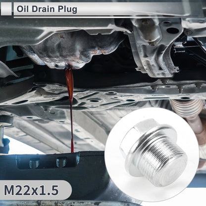 Set of 1 M22x1.5 Engine Oil Drain Plug with Gasket for Car Motorcycle