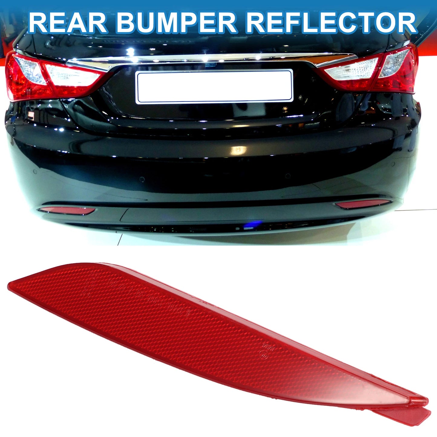Rear Left Bumper Reflector No. 924053S000 for Hyundai Sonata (2011–2013) Red