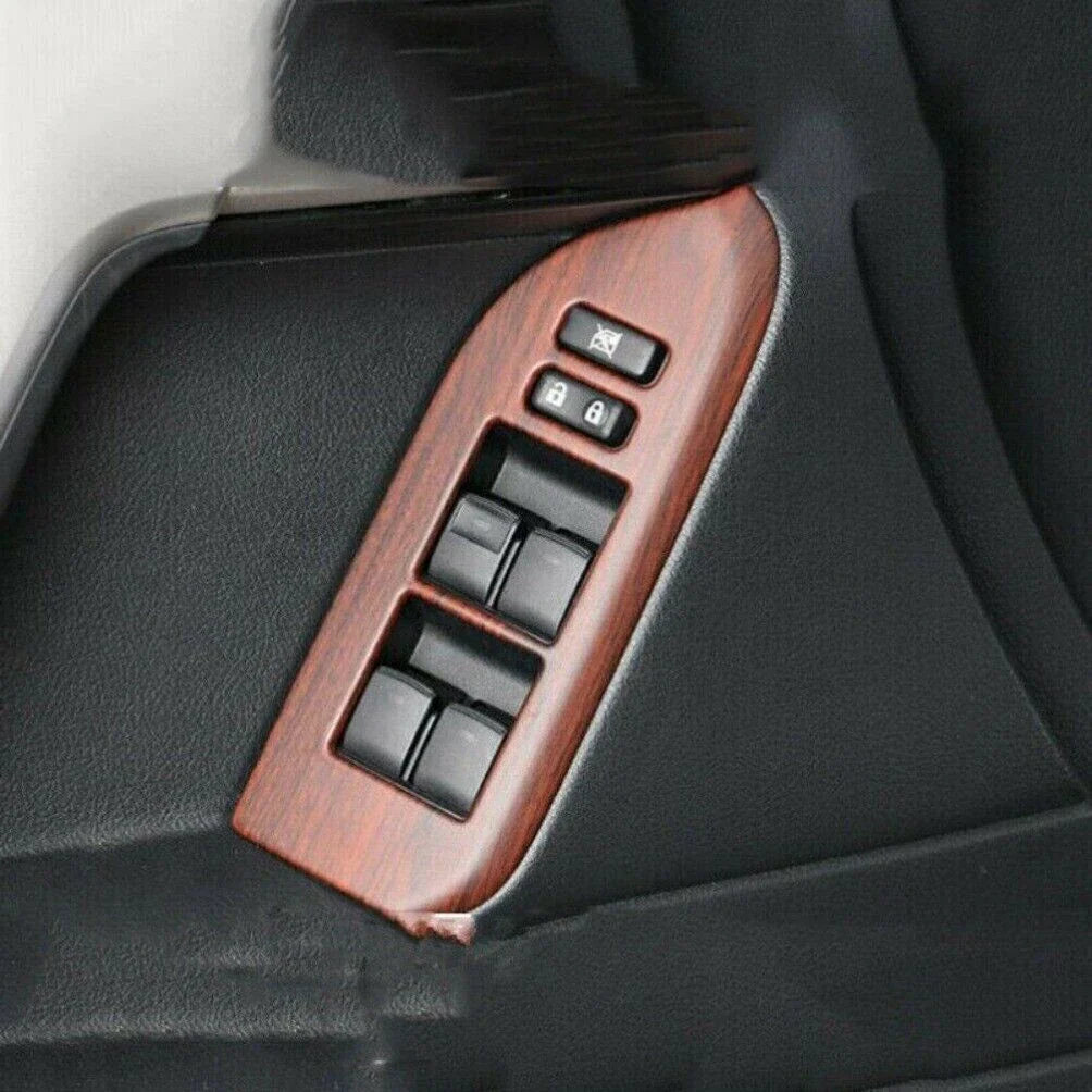 12x Wood Grain Window Switch Panel Cover for Toyota Prado FJ150 (2010–2021)