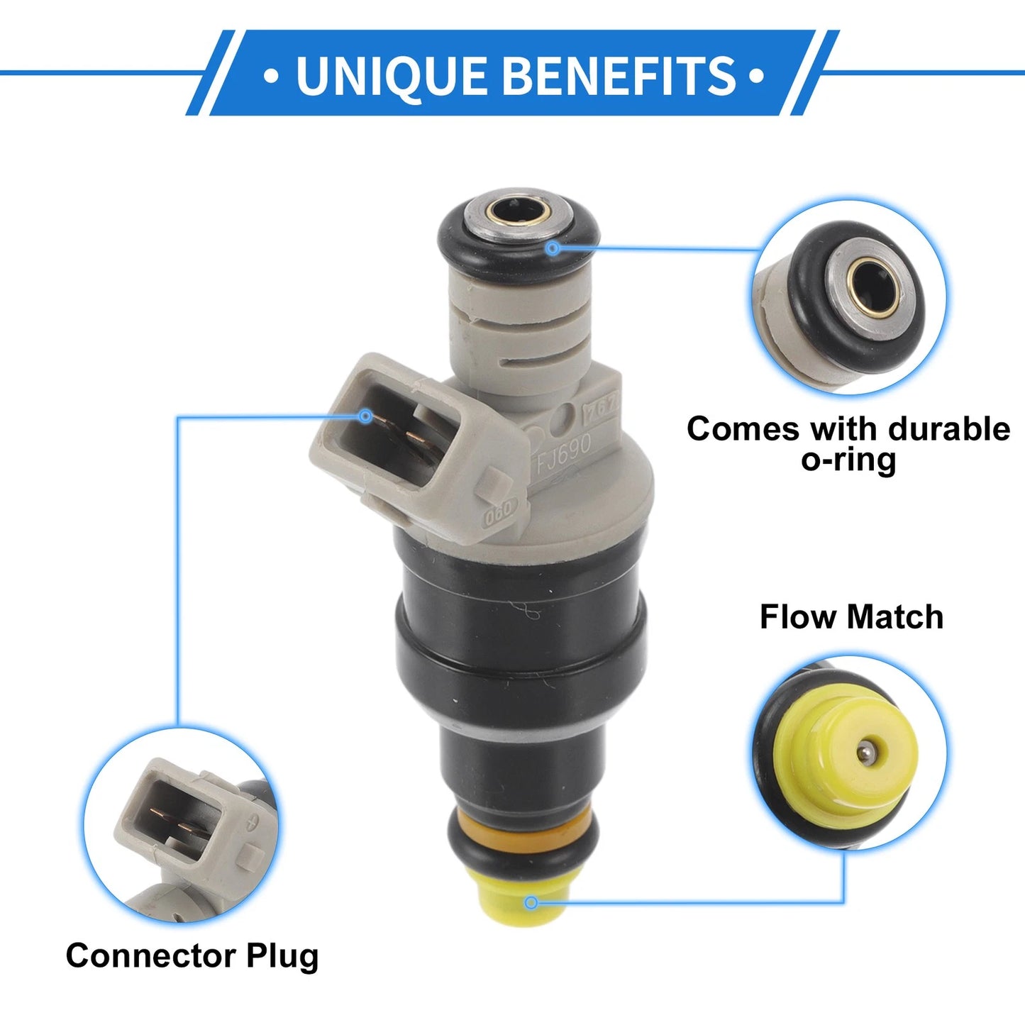 1 Pc Fuel Injector for Ford Aerostar (1986–1991) V6 3.0L No.FJ690