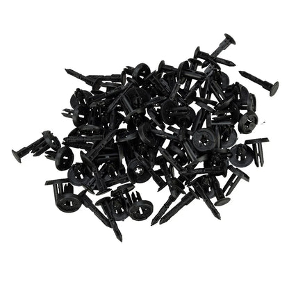 100 x 6mm Bumper Bonnet Trim Clips for Universal Vehicles