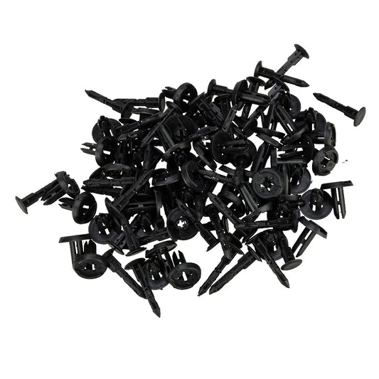 100 x 6mm Bumper Bonnet Trim Clips for Universal Vehicles