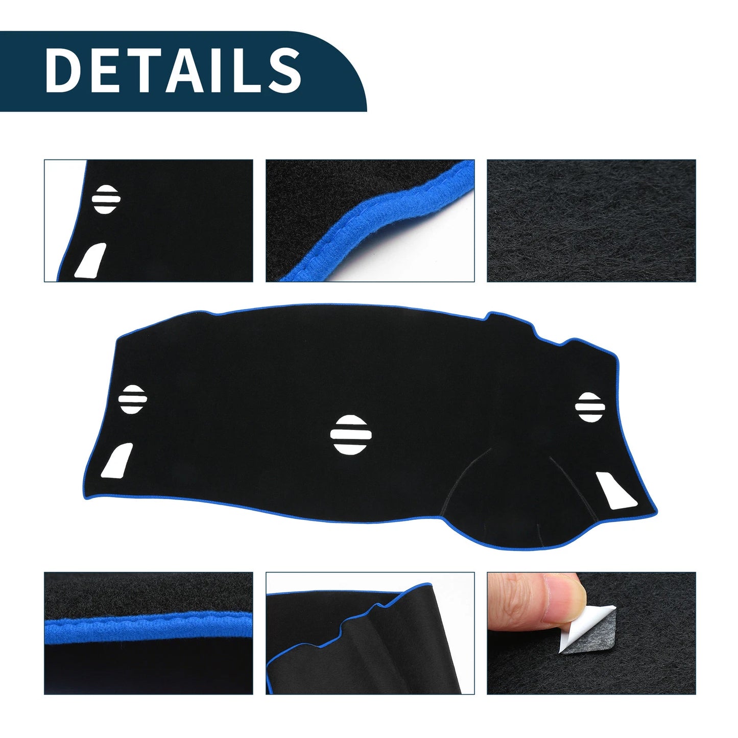 Dashboard Dash Cover Mat for Nissan Elgrand E52 (2010–2024) Black Blue Set