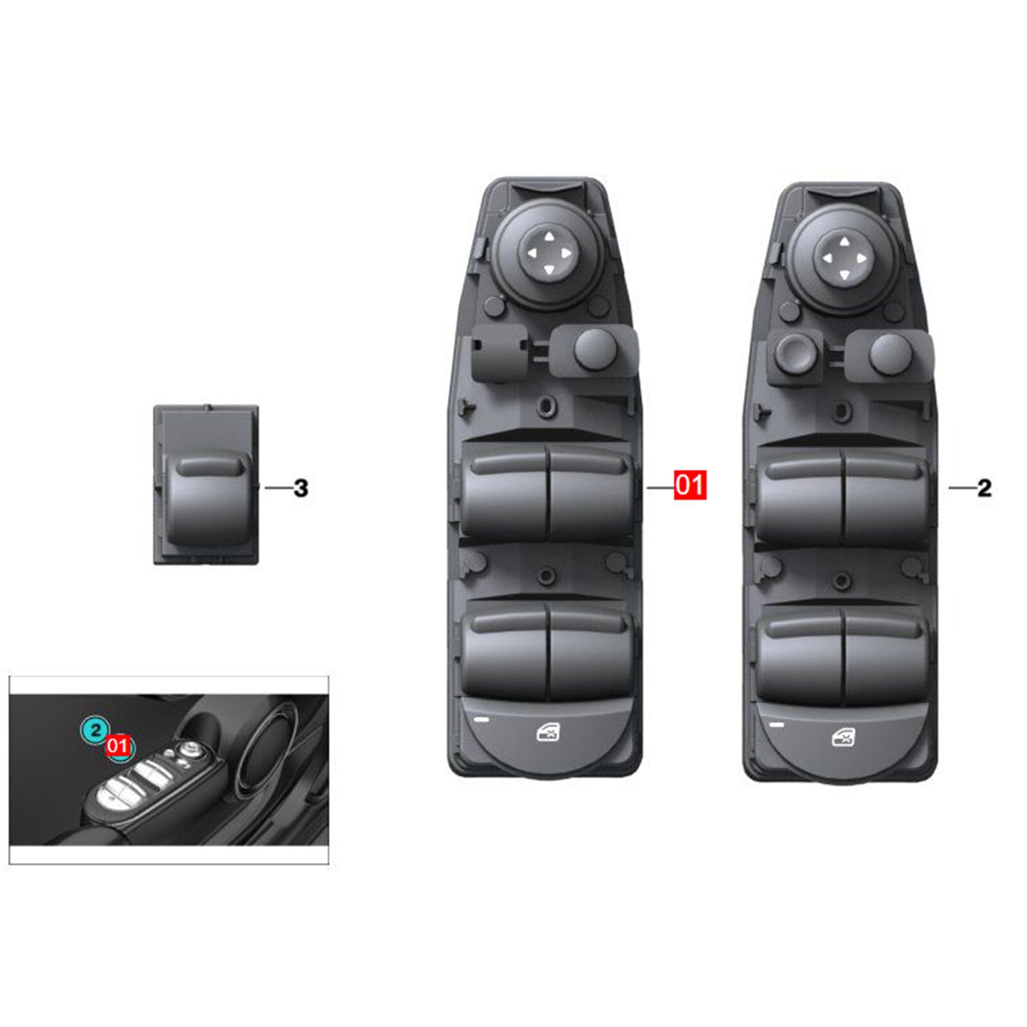 Driver Side Master Power Window Switch for Mini Cooper F55 (2016–2024)